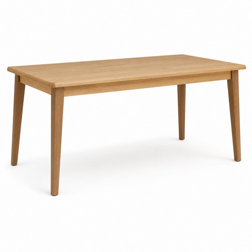 Tavolo da pranzo rettangolare rovere naturale in legno massello 120 x 75 x 75 cm