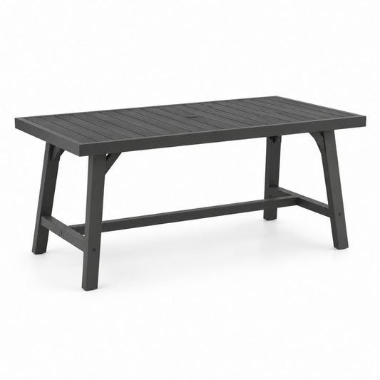Tavolo da giardino rettangolare antracite in alluminio 180 x 90 x 75 cm